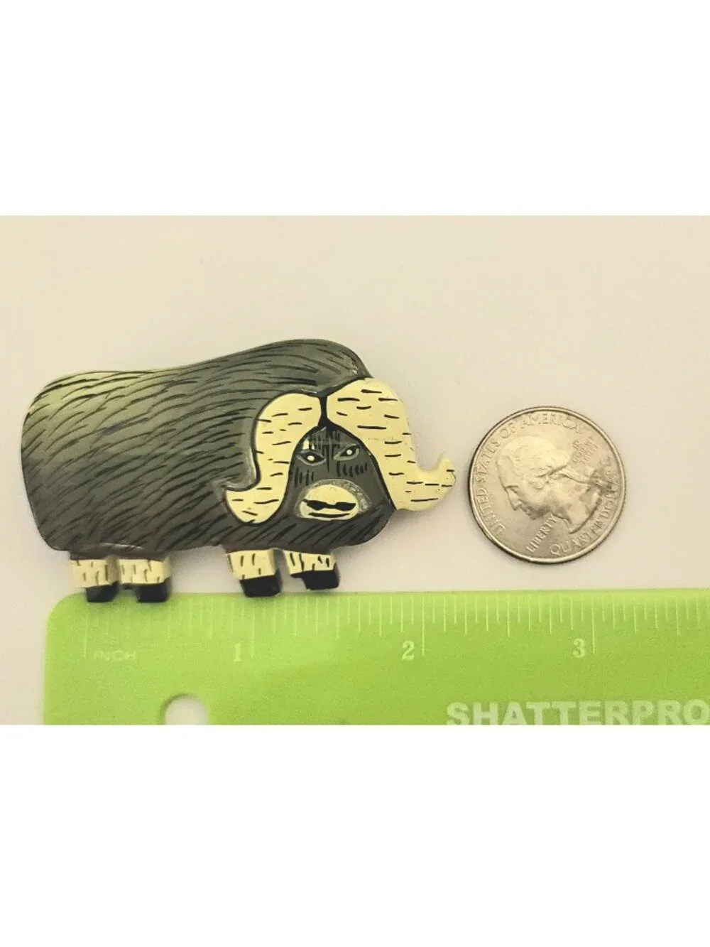 BOB MC CABE ORIGINAL Enamel Buffalo Yak Figural Brooch, M899